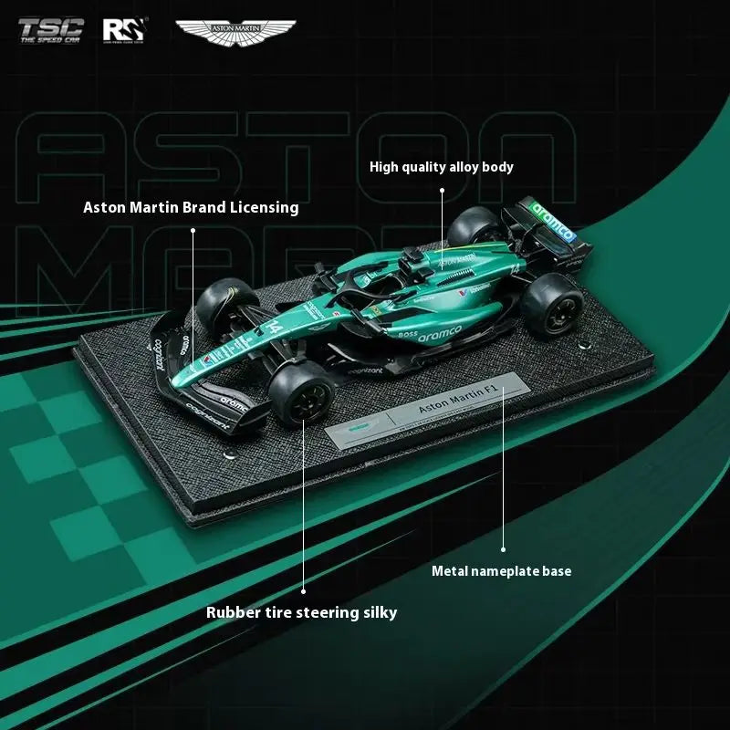 1:18 Scale Aston Martin F1 Alloy Model Car Die-Cast Simulation Gift for Collectors with Display Case