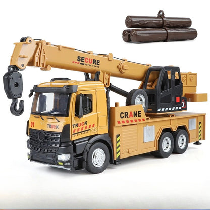 Metal Die-Cast Crane Model - Sound & Light Engineering Toy Car | Kids' Birthday Gift