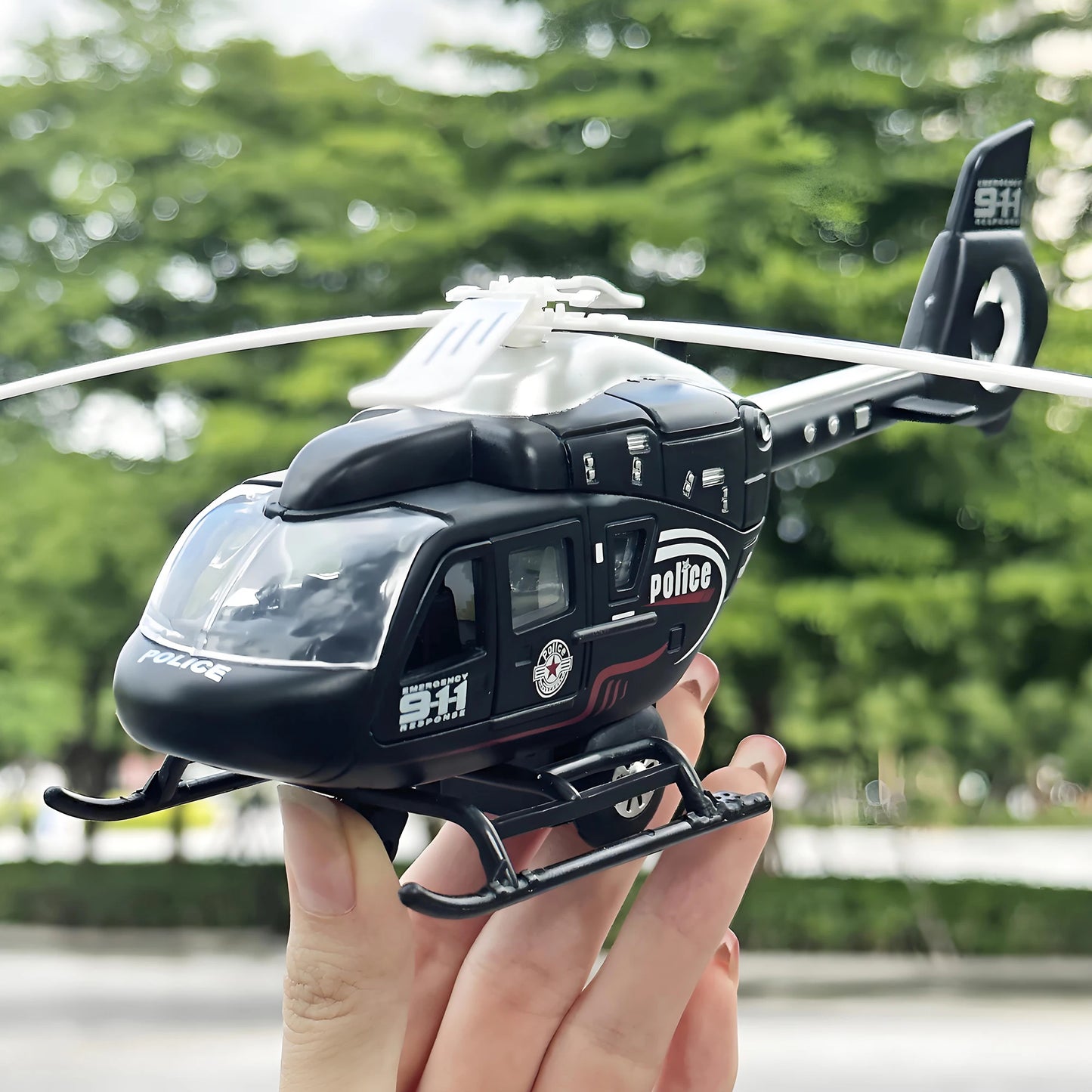 Military Helicopter Toy Model - Zinc Alloy with Sound & Rotating Propeller