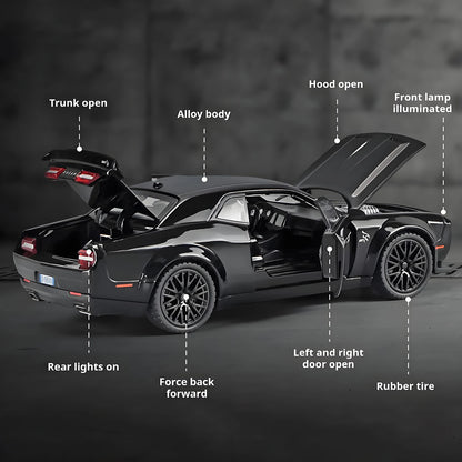 Hellcat Alloy Model Car with Engine Sounds - 1:32 Scale Diecast, Gift for Men