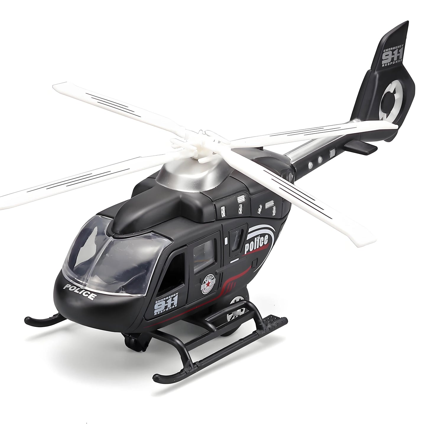 Military Helicopter Toy Model - Zinc Alloy with Sound & Rotating Propeller